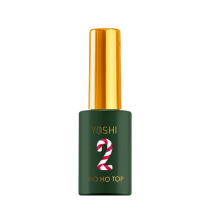 YOSHI HoHoTop No2 10 ml – zimowy top UV/LED z brokatem i gwiazdkami