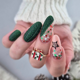 YOSHI HoHoTop No3 10 ml – świąteczny top UV/LED z czerwono-zielonym confetti