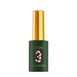 YOSHI HoHoTop No3 10 ml – świąteczny top UV/LED z czerwono-zielonym confetti
