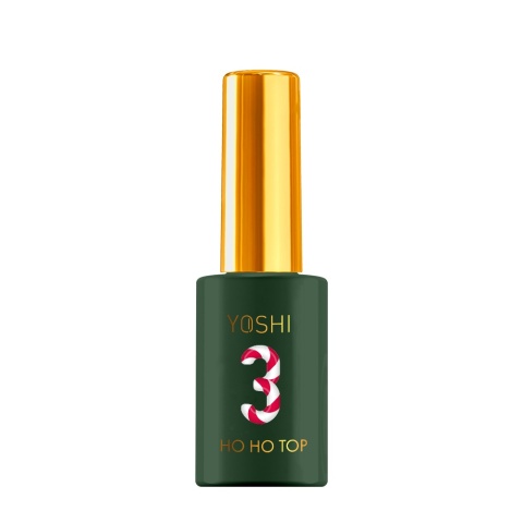 YOSHI HoHoTop No3 10 ml – świąteczny top UV/LED z czerwono-zielonym confetti