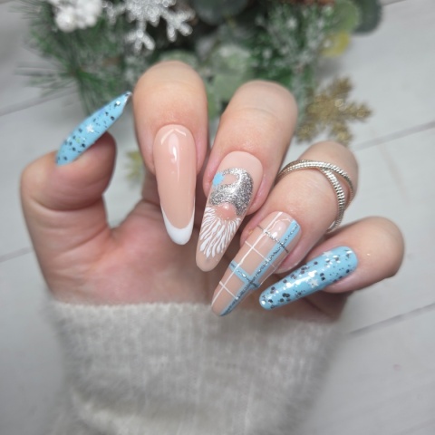 YOSHI HoHoTop No1 10 ml – świąteczny top UV/LED z srebrnym blaskiem