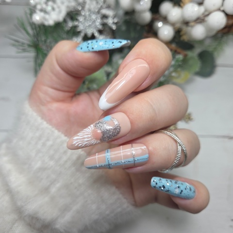 YOSHI HoHoTop No1 10 ml – świąteczny top UV/LED z srebrnym blaskiem