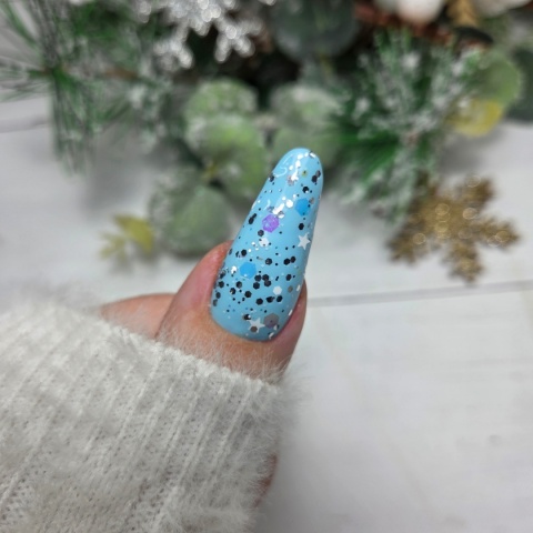 YOSHI HoHoTop No1 10 ml – świąteczny top UV/LED z srebrnym blaskiem