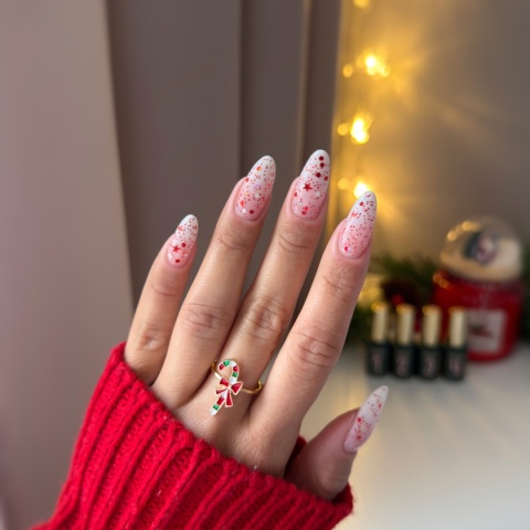 YOSHI HoHoTop No4 10 ml – świąteczny top UV/LED z czerwonym blaskiem