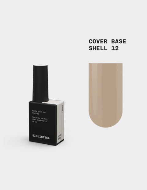 BIBLIOTEKA Cover Base Shell 12 – kremowo-beżowa baza nude, 10 ml