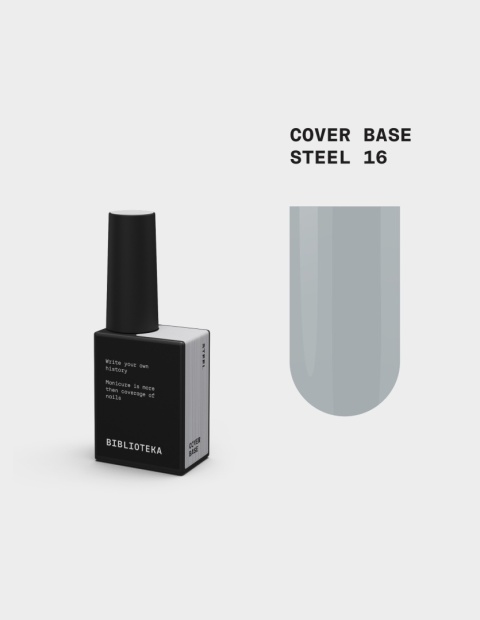 BIBLIOTEKA Cover Base Steel 16 – jasna szaro-mleczna baza nude, 10 ml