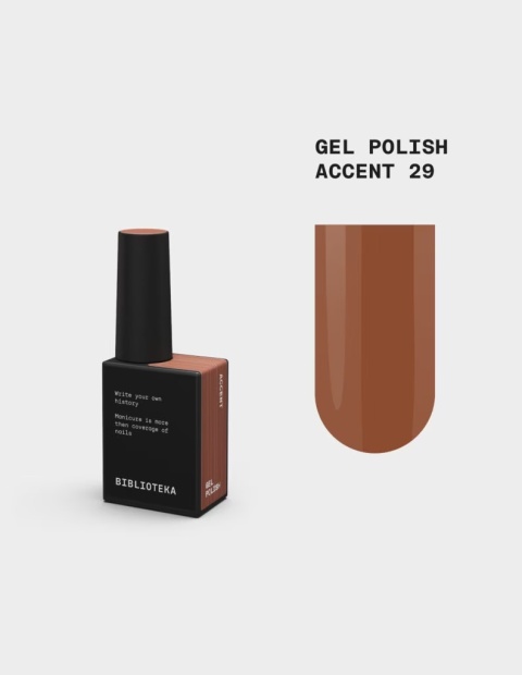BIBLIOTEKA Gel Polish Accent 29 – terakotowy lakier hybrydowy, 10 ml