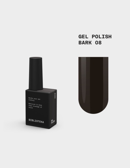 BIBLIOTEKA Gel Polish Bark 08 – brązowy lakier hybrydowy, 10 ml