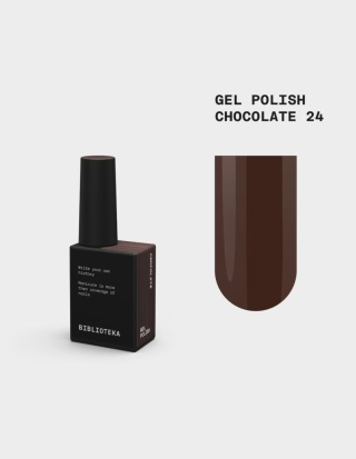 BIBLIOTEKA Gel Polish Chocolate 24 – czekoladowy lakier hybrydowy, 10 ml