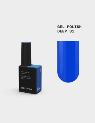 BIBLIOTEKA Gel Polish Deep 31 – neonowy niebieski lakier hybrydowy, 10 ml