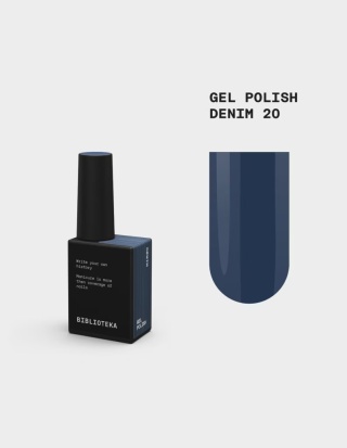 BIBLIOTEKA Gel Polish Denim 20 – niebieski lakier hybrydowy, 10 ml