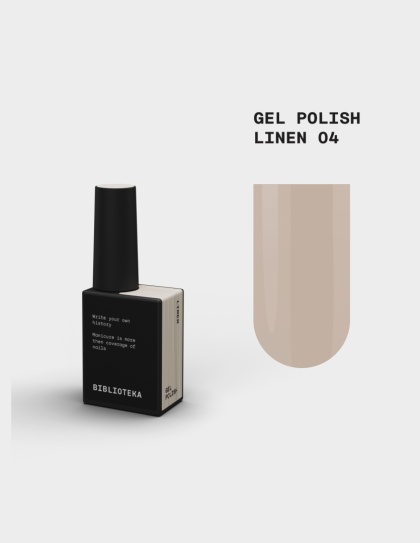 BIBLIOTEKA Gel Polish Linen 04 – lakier hybrydowy beżowy, 10 ml