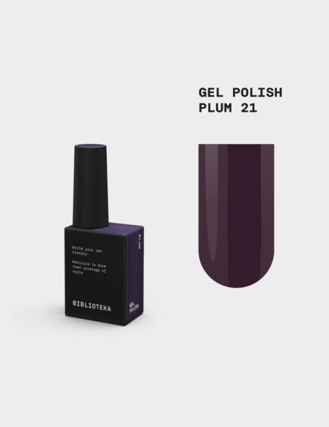 BIBLIOTEKA Gel Polish Plum 21 – śliwkowy lakier hybrydowy, 10 ml