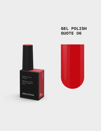 BIBLIOTEKA Gel Polish Quote 06 – czerwony lakier hybrydowy, 10 ml