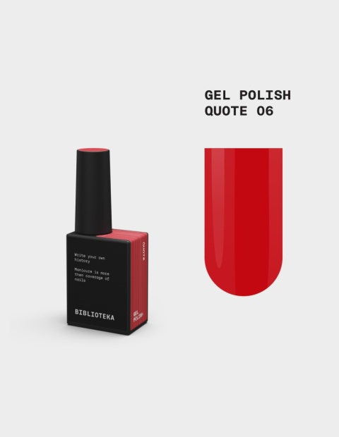 BIBLIOTEKA Gel Polish Quote 06 – czerwony lakier hybrydowy, 10 ml