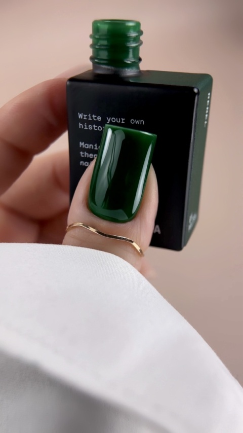 BIBLIOTEKA Gel Polish Rebel 32 – ciemnozielony lakier hybrydowy, 10 ml