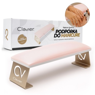 Clavier podpórka pod dłonie do manicure super soft – jasny róż-złota