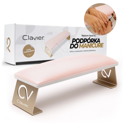 Clavier podpórka pod dłonie do manicure super soft – jasny róż-złota