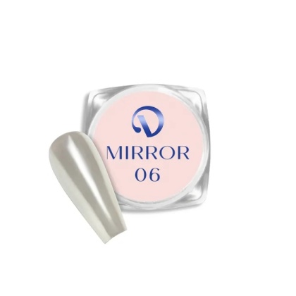 DIVNA Mirror Powder 06 – srebrzysty perłowy pyłek do paznokci, 0,5 g
