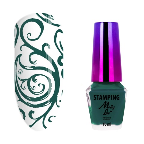 Lakier do stempli MollyLac zielony Nr 8 – stamping nails 10 ml