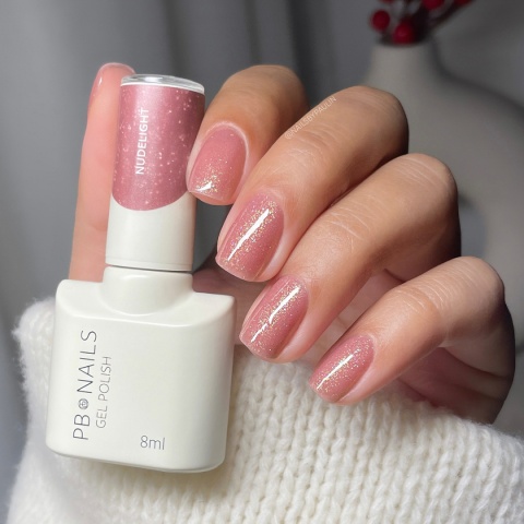Lakier hybrydowy Nudelight - nude z różową poświatą, 8 ml