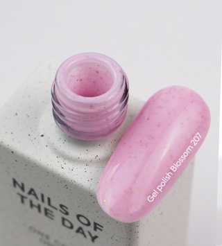 NAILSOFTHEDAY Blossom Gel Polish – różowy lakier hybrydowy ze złotą drobinką, 10 ml