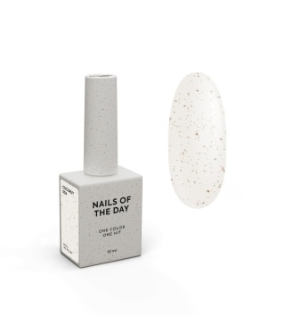 NAILSOFTHEDAY Coconut Gel Polish – mleczny lakier hybrydowy ze złotą drobinką, 10 ml