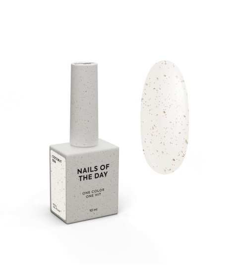 NAILSOFTHEDAY Coconut Gel Polish – mleczny lakier hybrydowy ze złotą drobinką, 10 ml