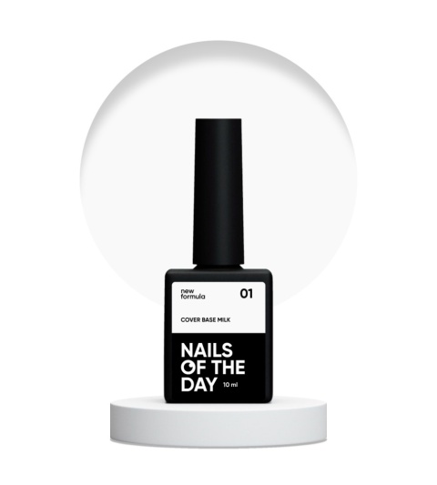 NAILSOFTHEDAY Cover Base NEW Milk 01 – półprzezroczysta chłodno-mleczna baza hybrydowa, 10 ml