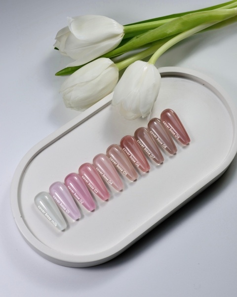 NAILSOFTHEDAY Cover base NEW 02 – półprzezroczysta różowa nude baza hybrydowa, 30 ml
