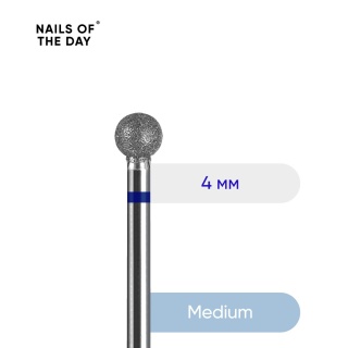 NAILSOFTHEDAY Frez diamentowy kulka niebieska 4 mm – do skórek