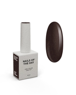 NAILSOFTHEDAY Matterhorn Gel Polish – czekoladowo-brązowy lakier hybrydowy ze złotą drobinką, 10 ml