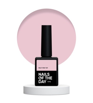 NAILSOFTHEDAY Milky Pink Top 10 ml – mleczno-różowy top bez warstwy lepkiej