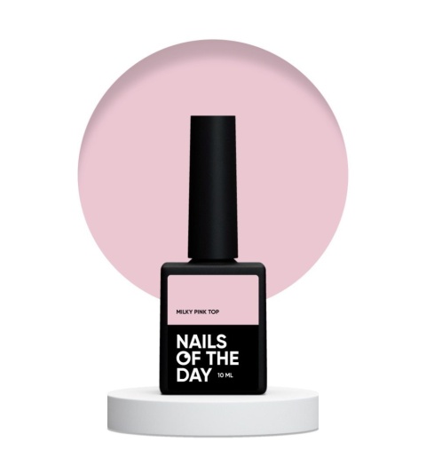 NAILSOFTHEDAY Milky Pink Top 10 ml – mleczno-różowy top bez warstwy lepkiej