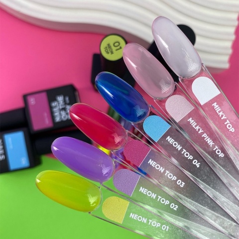 NAILSOFTHEDAY Milky Pink Top 10 ml – mleczno-różowy top bez warstwy lepkiej