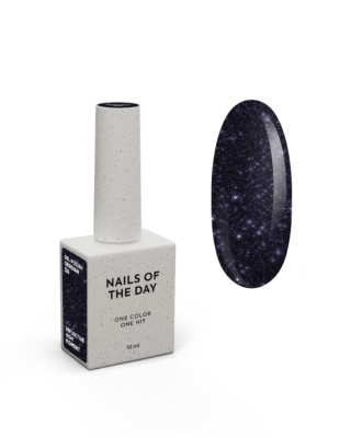 NAILSOFTHEDAY Obsidian Gel Polish – ciemno-fioletowy lakier hybrydowy z odblaskową drobinką, 10 ml