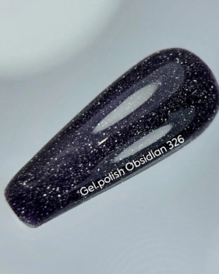 NAILSOFTHEDAY Obsidian Gel Polish – ciemno-fioletowy lakier hybrydowy z odblaskową drobinką, 10 ml
