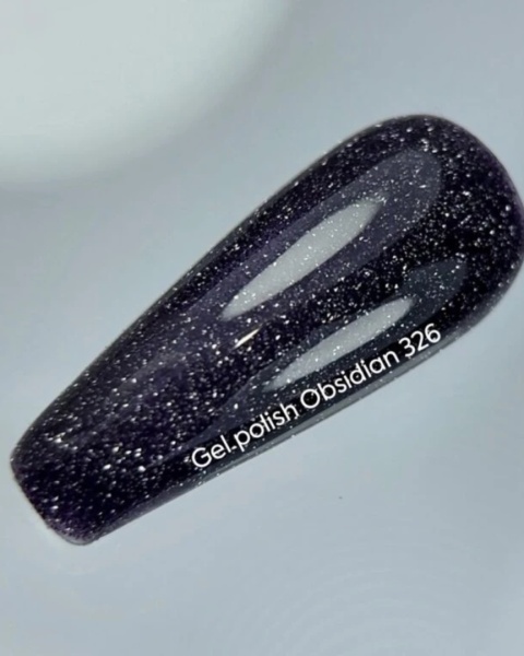 NAILSOFTHEDAY Obsidian Gel Polish – ciemno-fioletowy lakier hybrydowy z odblaskową drobinką, 10 ml