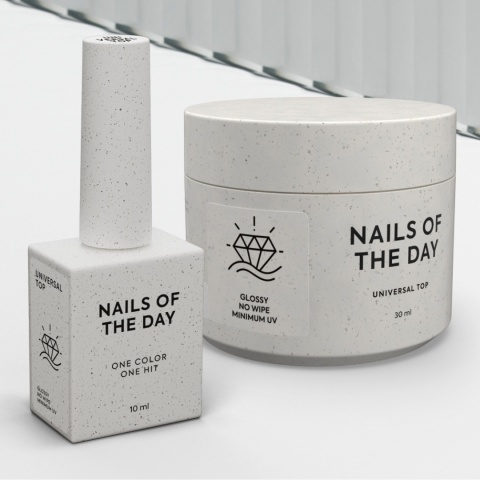 NAILSOFTHEDAY Universal Top – błyszczący top bez warstwy dyspersyjnej, minimalne filtry UV, 30 ml