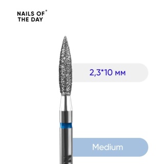 NAILSOFTHEDAY frez diamentowy płomyk niebieski 2,3×10 mm – frez do skórek i wałów bocznych
