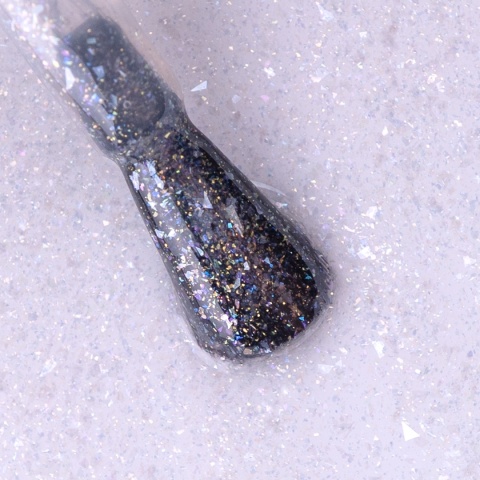 PB NAILS Starlight Top Coat - transparentny top hybrydowy z multikolorową drobinką, 8 ml