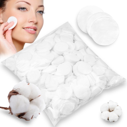 Płatki kosmetyczne bawełniane Clavier – 500 g, Okrągłe, 100% Bawełna, Wytrzymałe i Delikatne