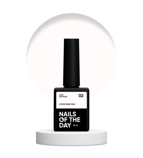 NAILSOFTHEDAY Cover Base NEW Milk 02 – półprzezroczysta mleczna baza hybrydowa, 10 ml