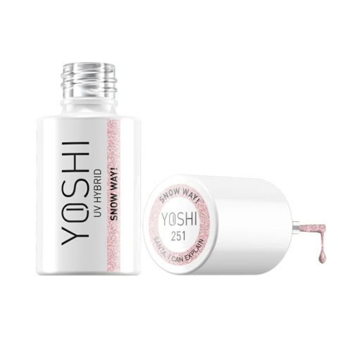 Lakier Hybrydowy Yoshi 251 Snow Way! 6 ml – pudrowy róż z drobiną