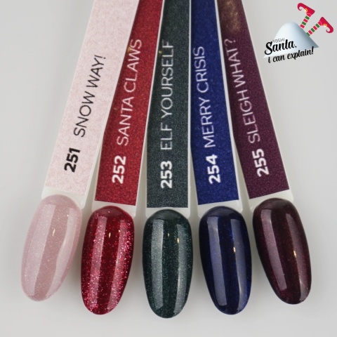 Lakier Hybrydowy Yoshi 252 Santa Claws 6 ml – czerwony z drobiną