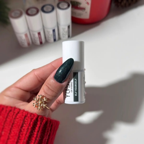 Lakier Hybrydowy Yoshi 253 Elf Yourself 6 ml – zielony z drobiną