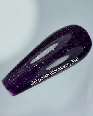NAILSOFTHEDAY Blackberry Gel Polish – fioletowy lakier hybrydowy z odblaskową drobinką, 10 ml