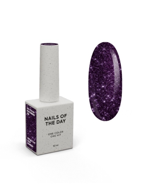 NAILSOFTHEDAY Blackberry Gel Polish – fioletowy lakier hybrydowy z odblaskową drobinką, 10 ml