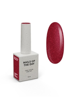 NAILSOFTHEDAY Céline Gel Polish – czerwony lakier hybrydowy z odblaskową drobinką, 10 ml
