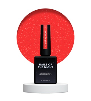 NAILSOFTHEDAY Britni Gel Polish – czerwony lakier hybrydowy z odblaskową drobinką, 10 ml